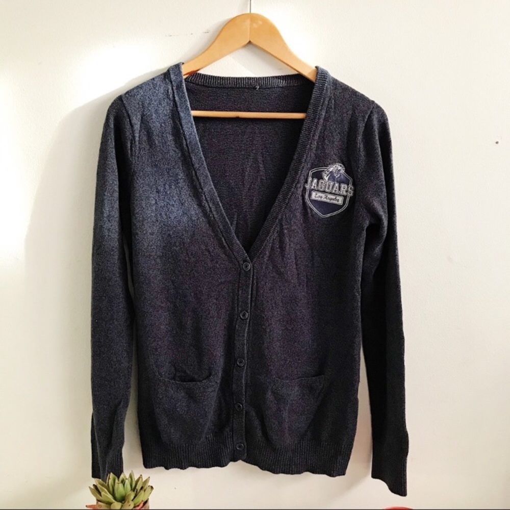 Charcoal Gray Cardigan Sweater